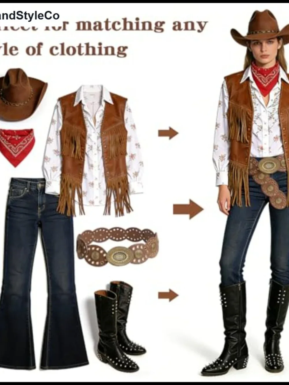 Women's Western Concho Chain Belt with Lobster Claw Clasp
